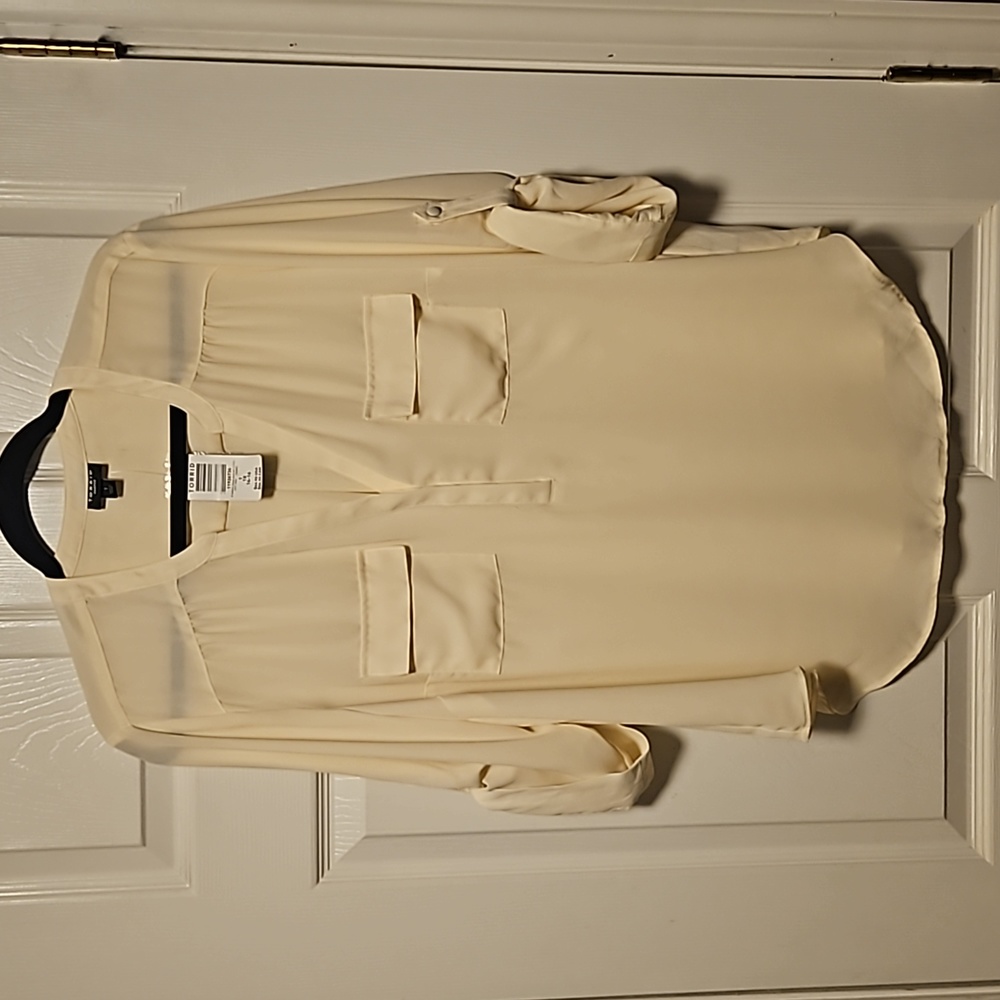 Torrid Split Neck Double Pocket Blouse